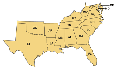 SREB States Map
